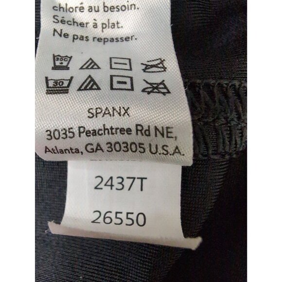 Spanx Faux Leather Leggings Women M Tall Black Shiny Shapewear Stretch Rocker - Picture 8 of 12